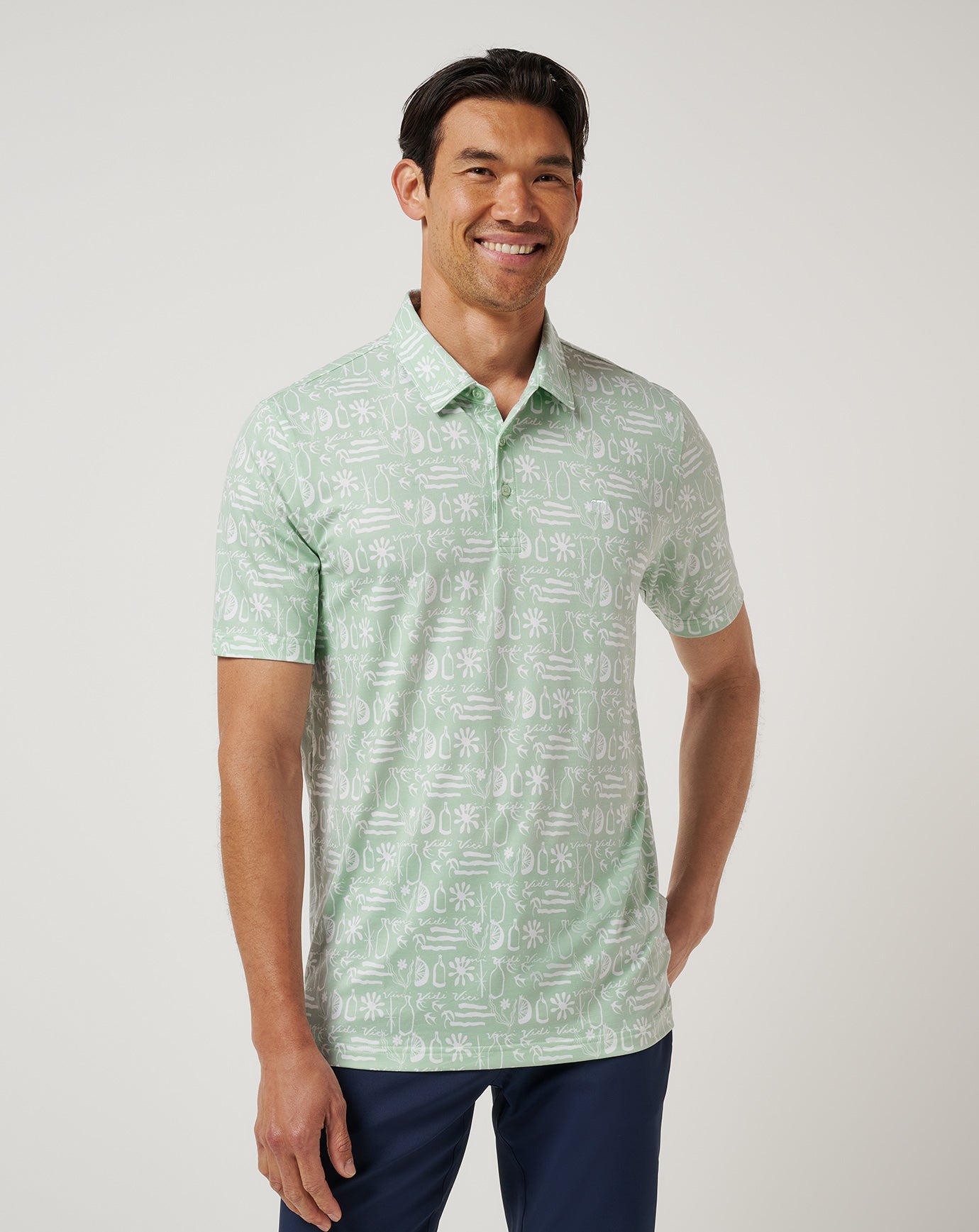 Featherweight Cabana Polo Men|Golf/Aqua Foam
