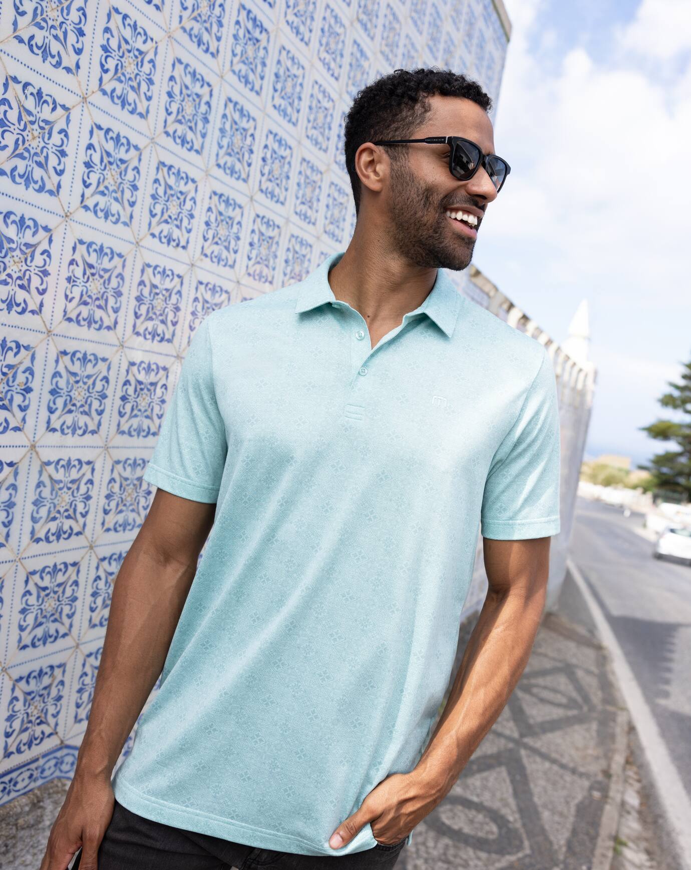 Acropolis Polo Men|Golf/Eggshell Blue