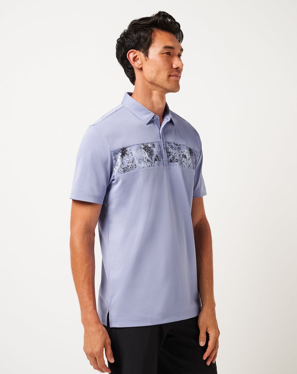 Good Good Chest Stripe Polo Men|Golf/Heather Violet Storm