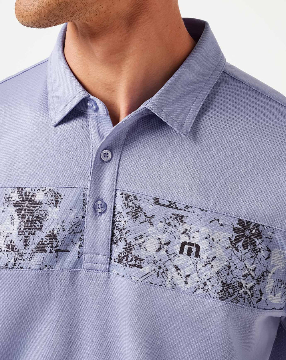 Good Good Chest Stripe Polo Men|Golf/Heather Violet Storm
