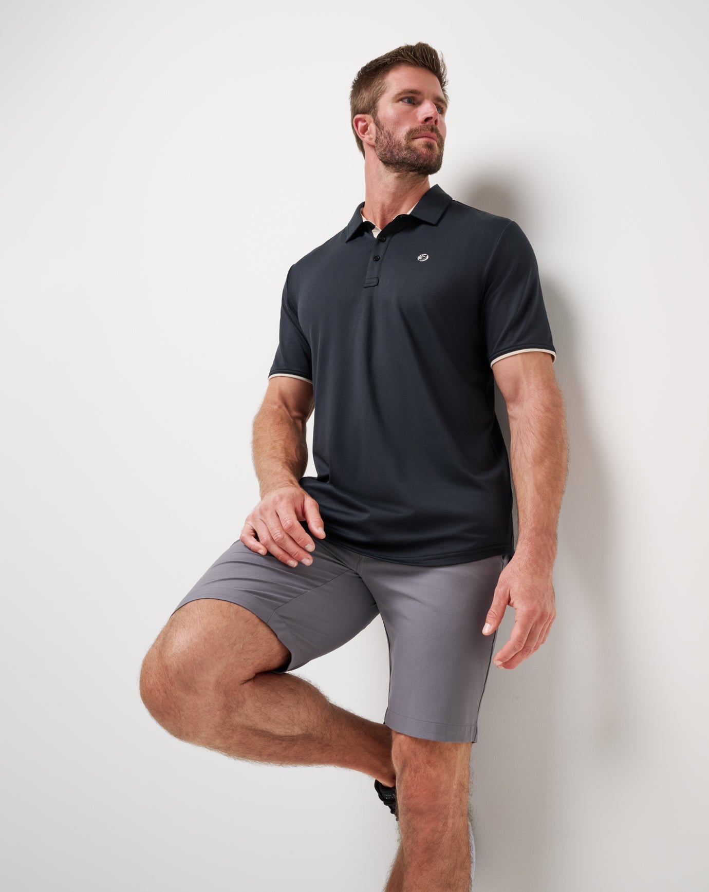Featherweight On The Grind Polo Men|Golf|New/Black