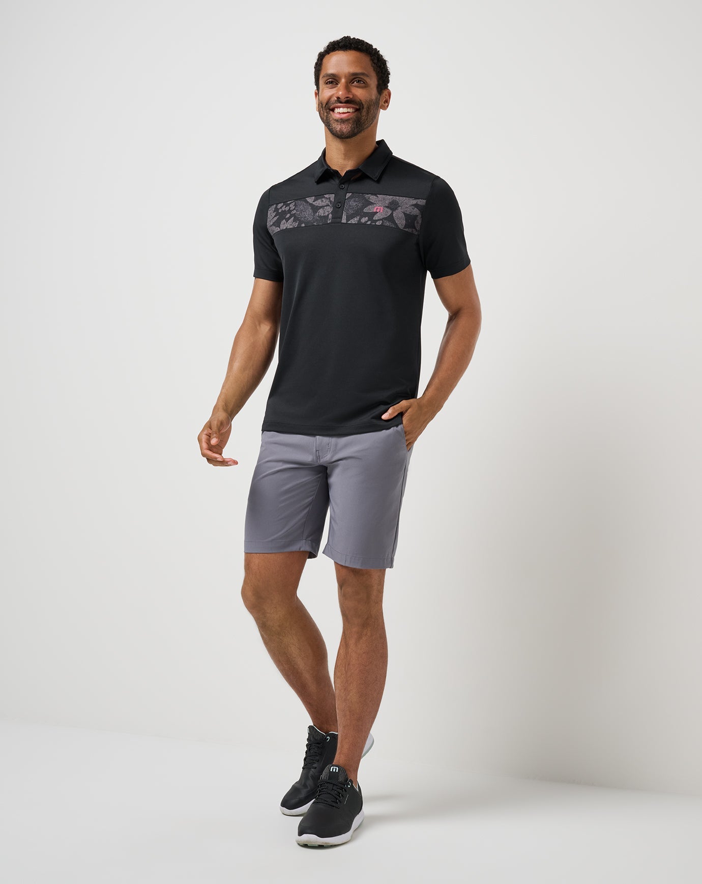 Good Good Chest Stripe Polo Men|Golf/Black/Damson