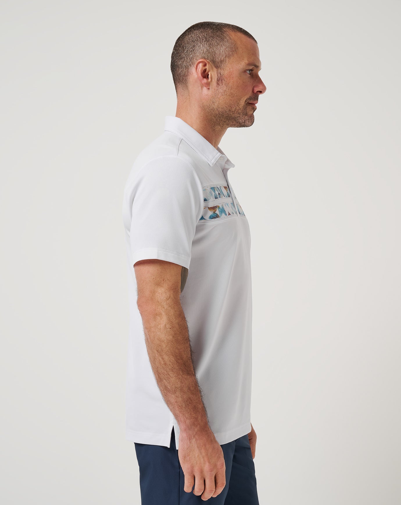 Good Good Chest Stripe Polo Men|Golf/White