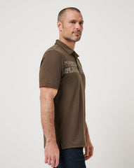 Orchard Walk Polo Men|Golf/Chocolate