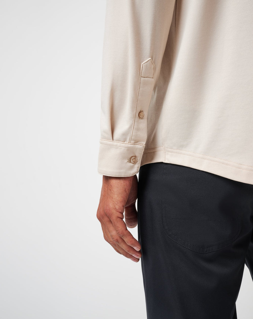 Featherweight Long Sleeve Polo Men/Italian Sand