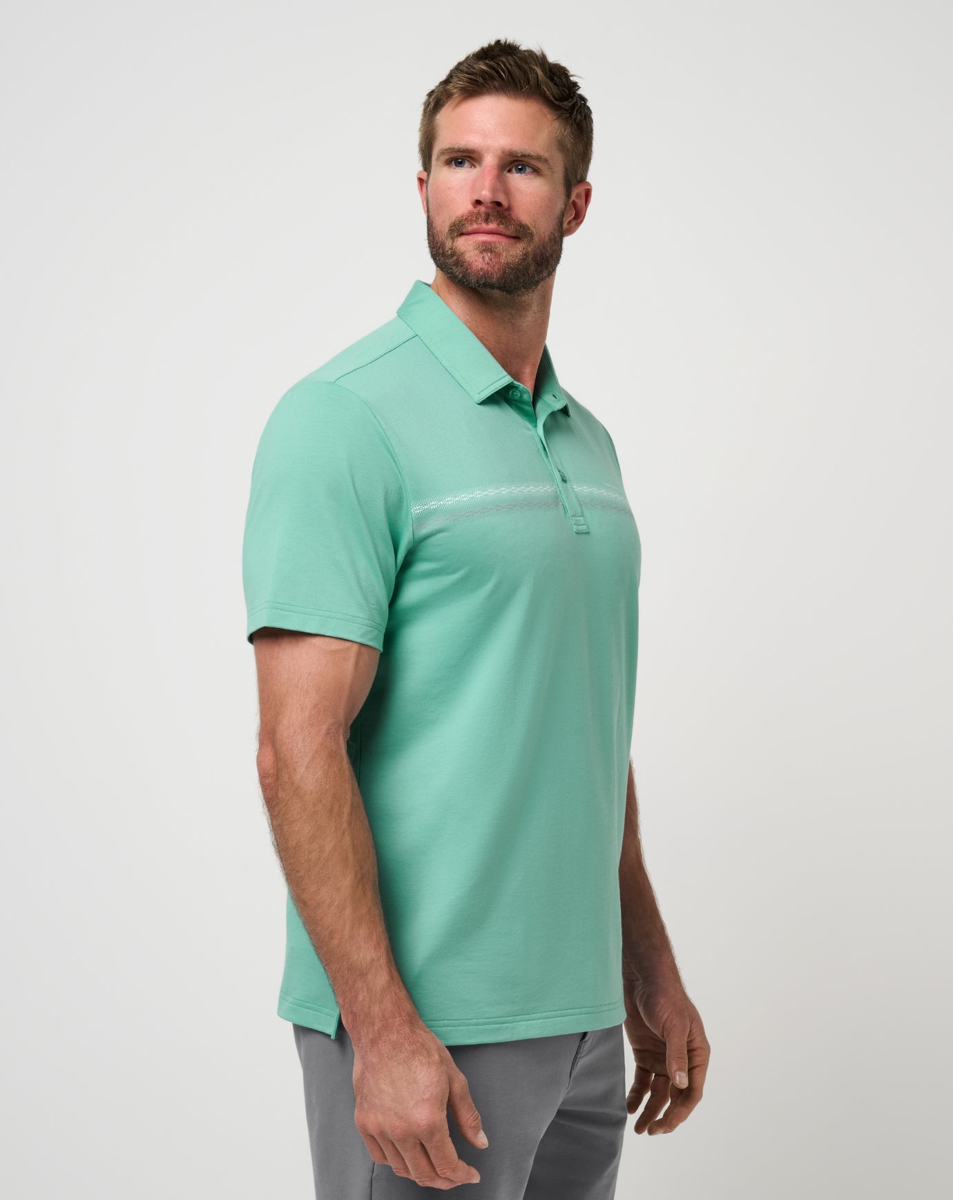 Featherweight Chest Stripe Polo Men|Golf/Wasabi