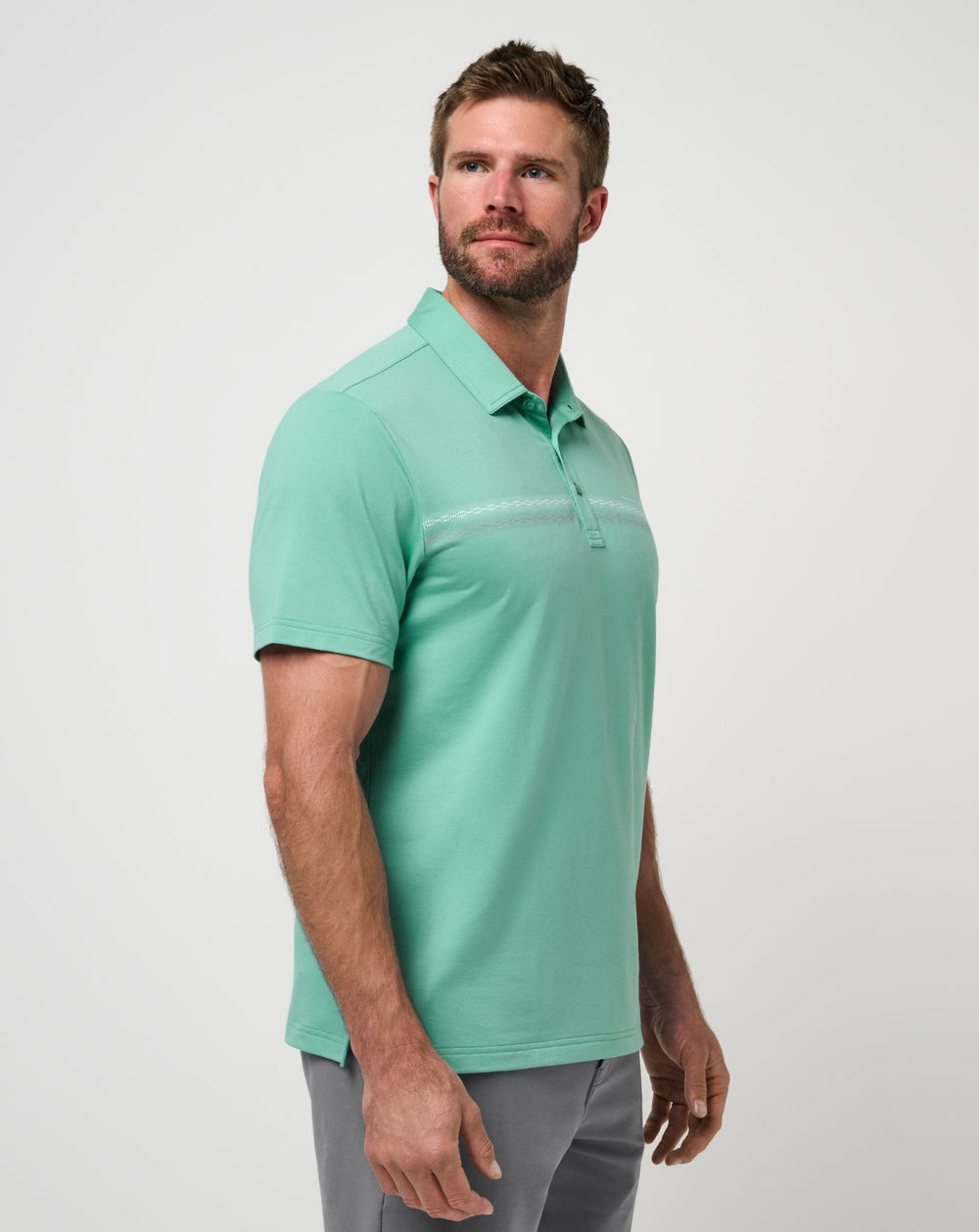 Featherweight Chest Stripe Polo Men|Golf/Wasabi