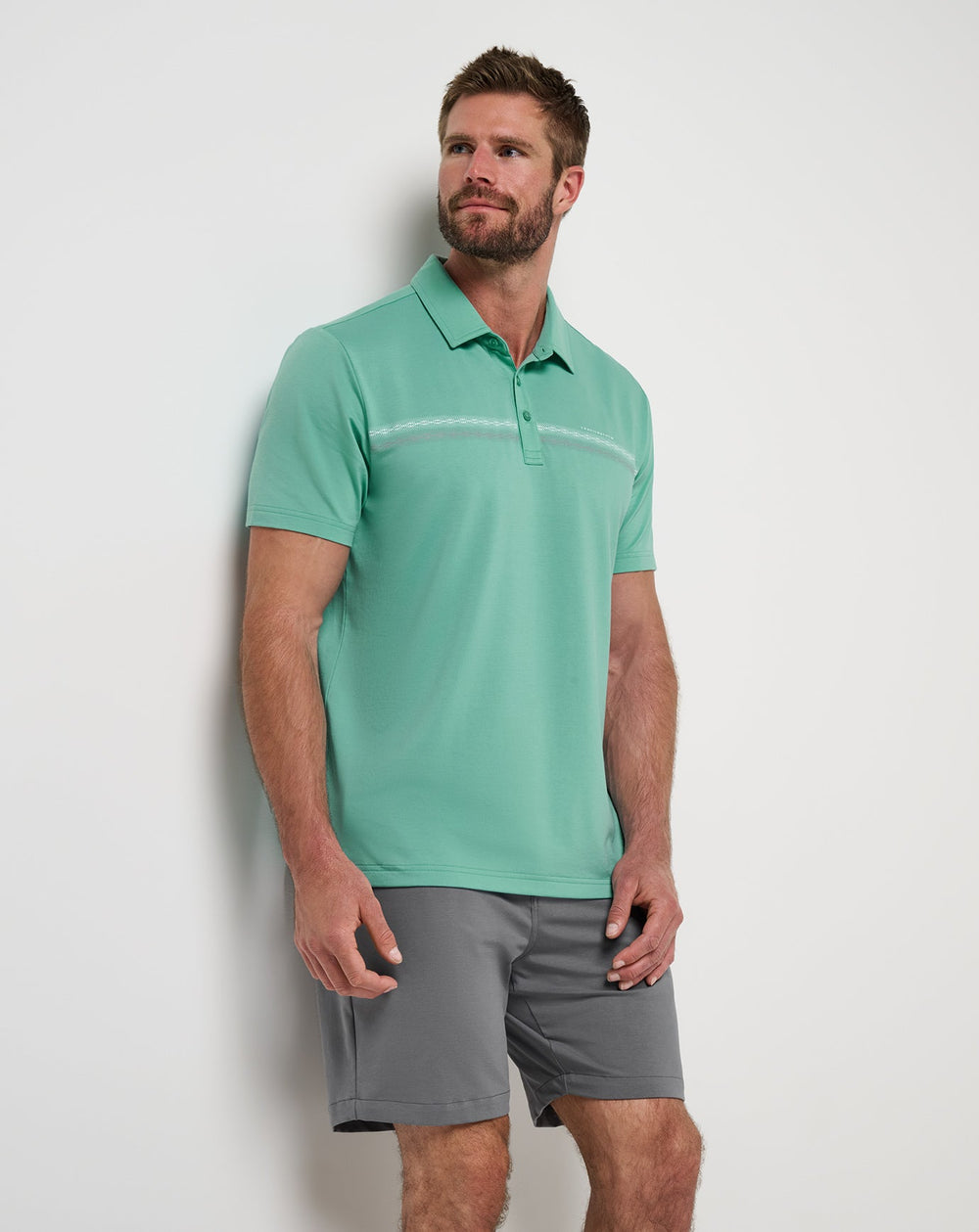 Featherweight Chest Stripe Polo Men|Golf/Wasabi