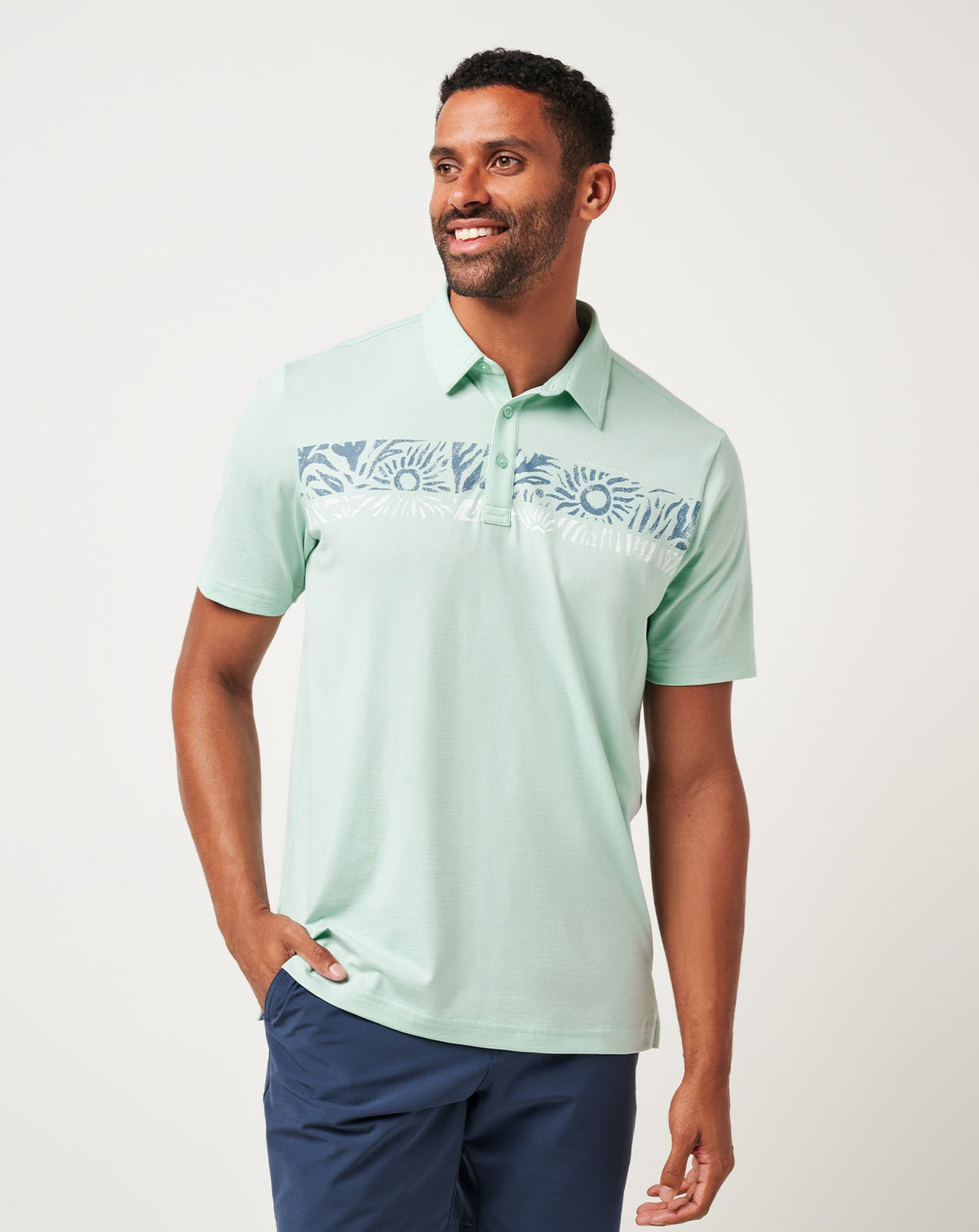 Salt Rock Polo Men|Golf/Eggshell Blue