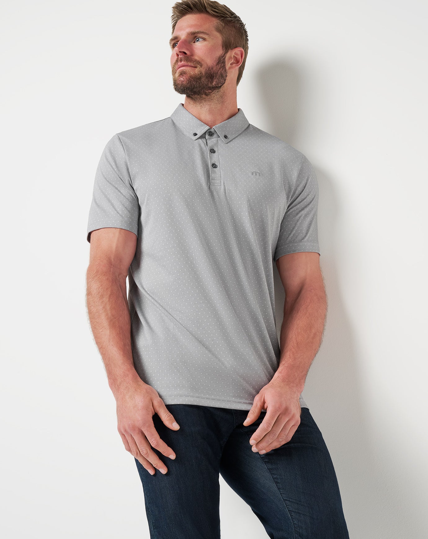 Handsome Town 3.0 Polo Men/Heather Light Grey