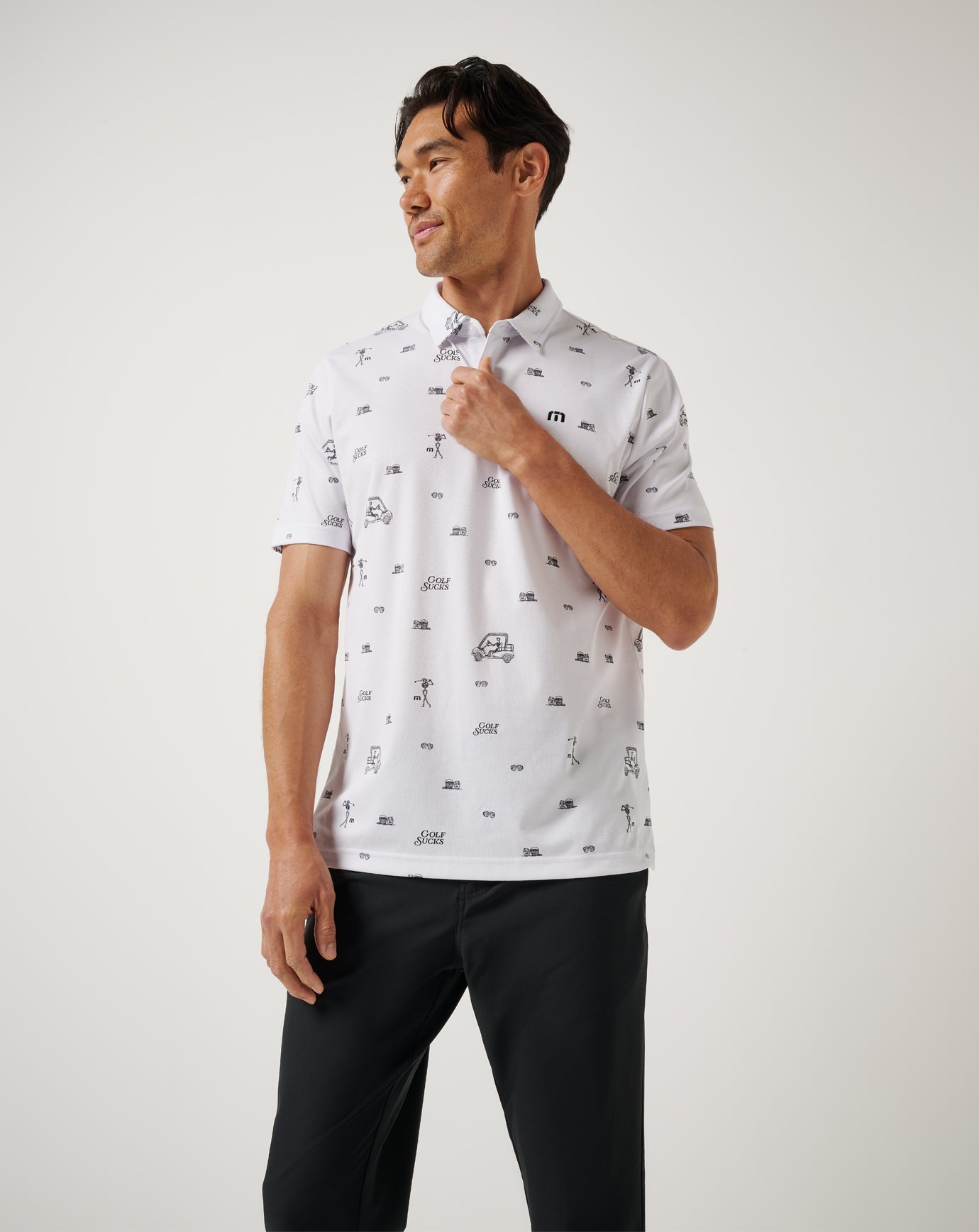 Golf Sucks Polo Men|Golf/White