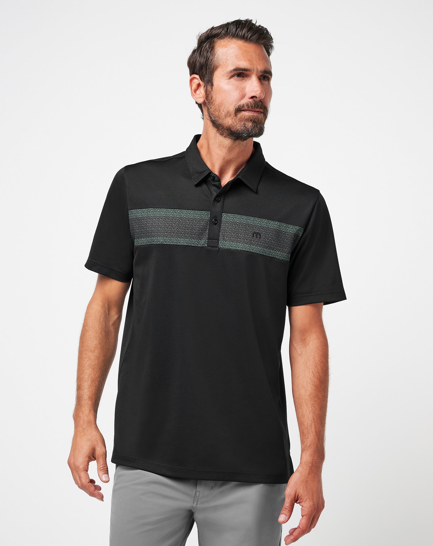 Good Good Chest Stripe Polo Men|Golf/Black/Eggshell