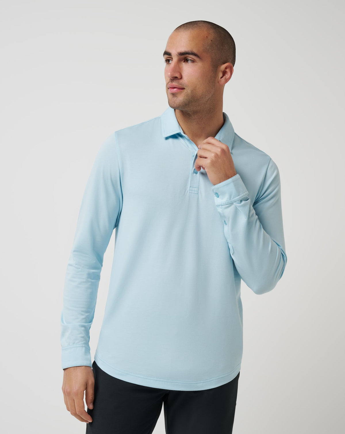 Featherweight Long Sleeve Polo Men/Cory Blue
