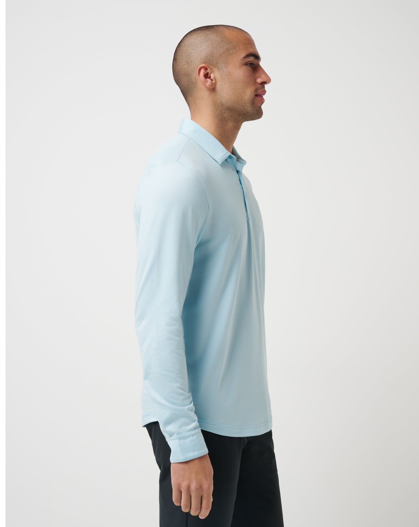 Featherweight Long Sleeve Polo Men/Cory Blue