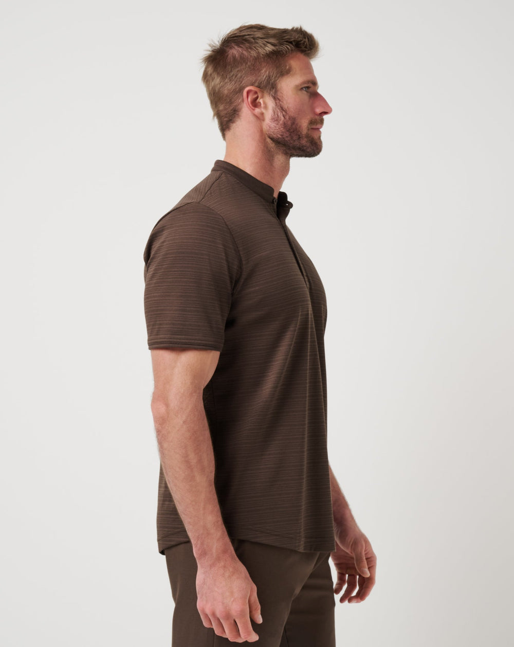 Winning Record Henley Polo Men|New/Chocolate Brown