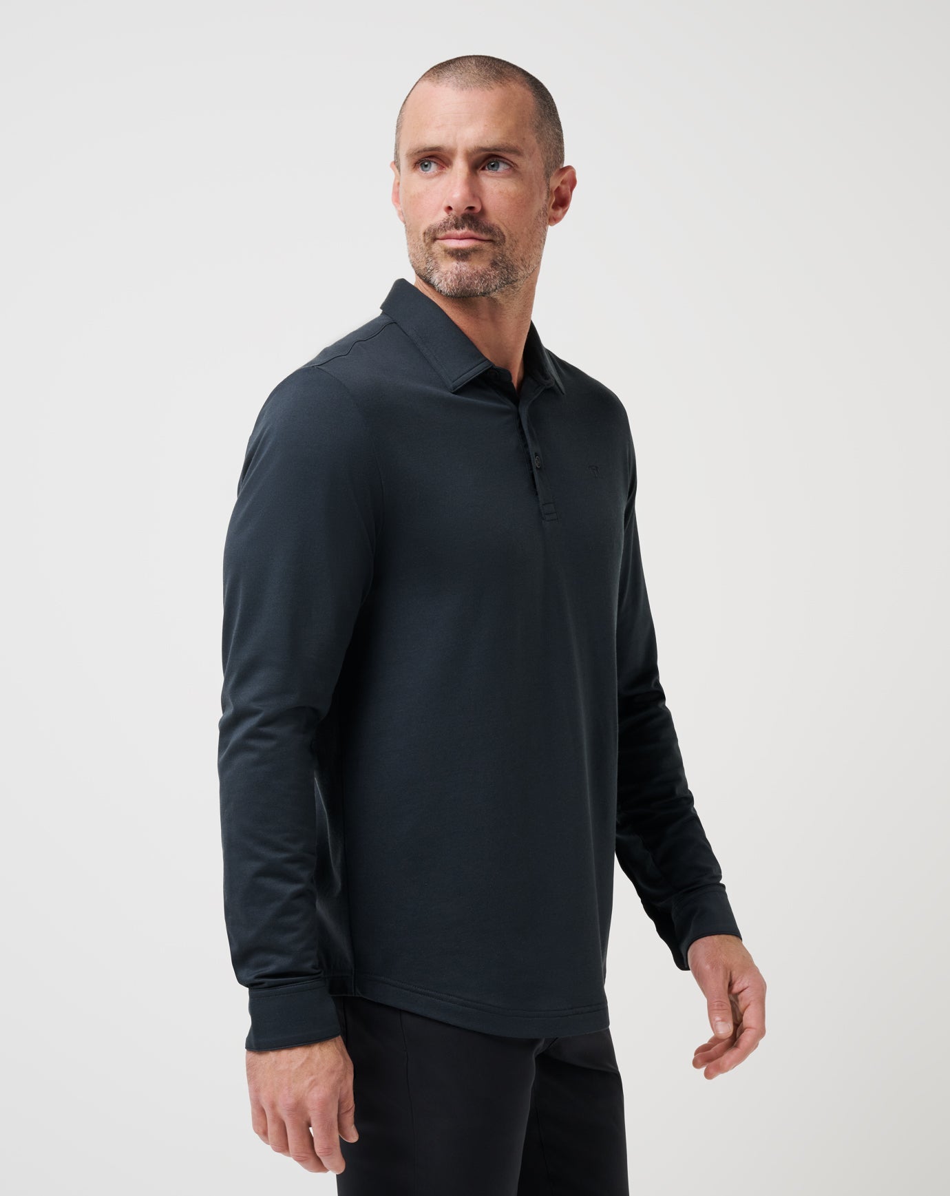 Featherweight Long Sleeve Polo Men/Black
