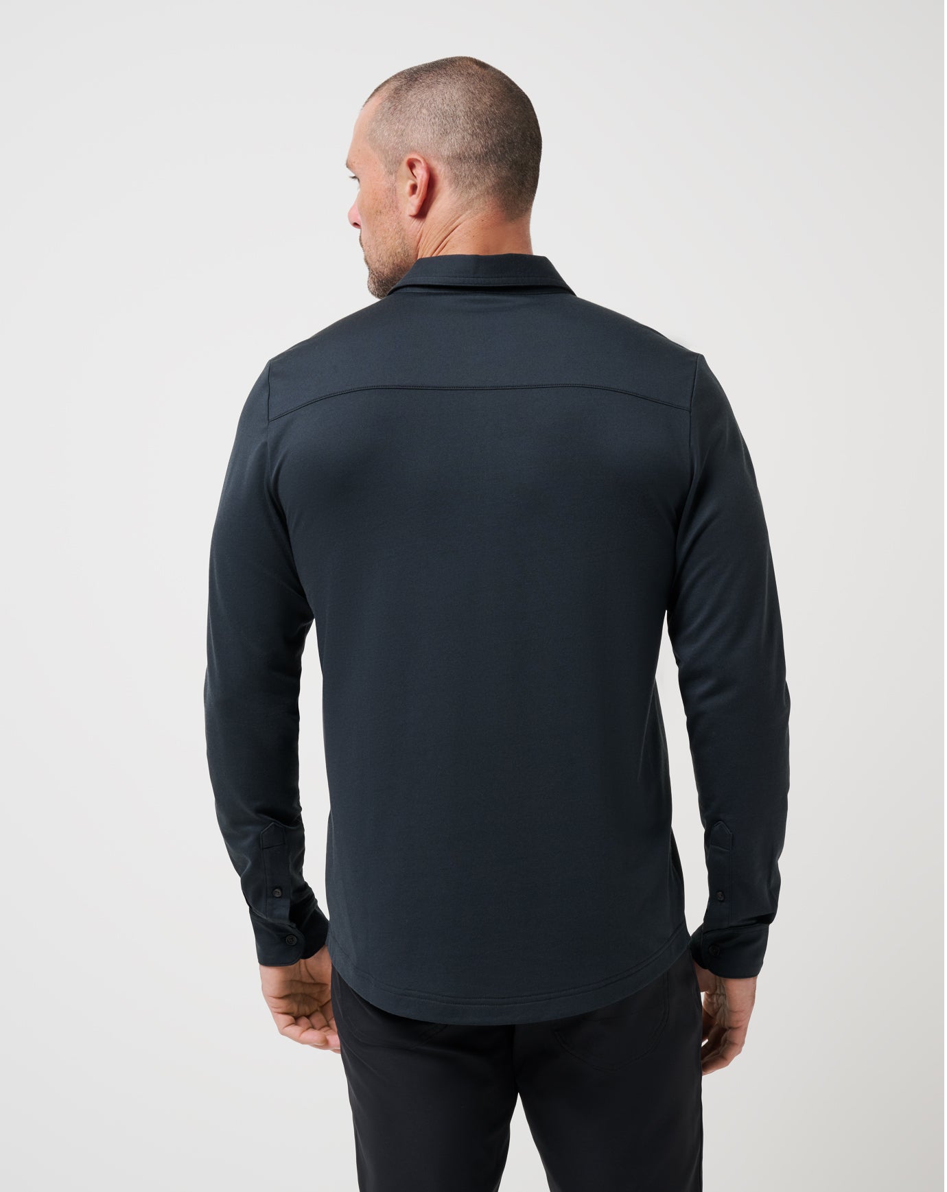 Featherweight Long Sleeve Polo Men/Black