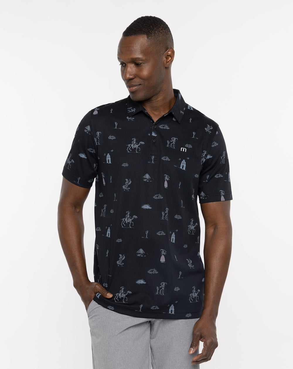 Acai Palm Polo Men/Black