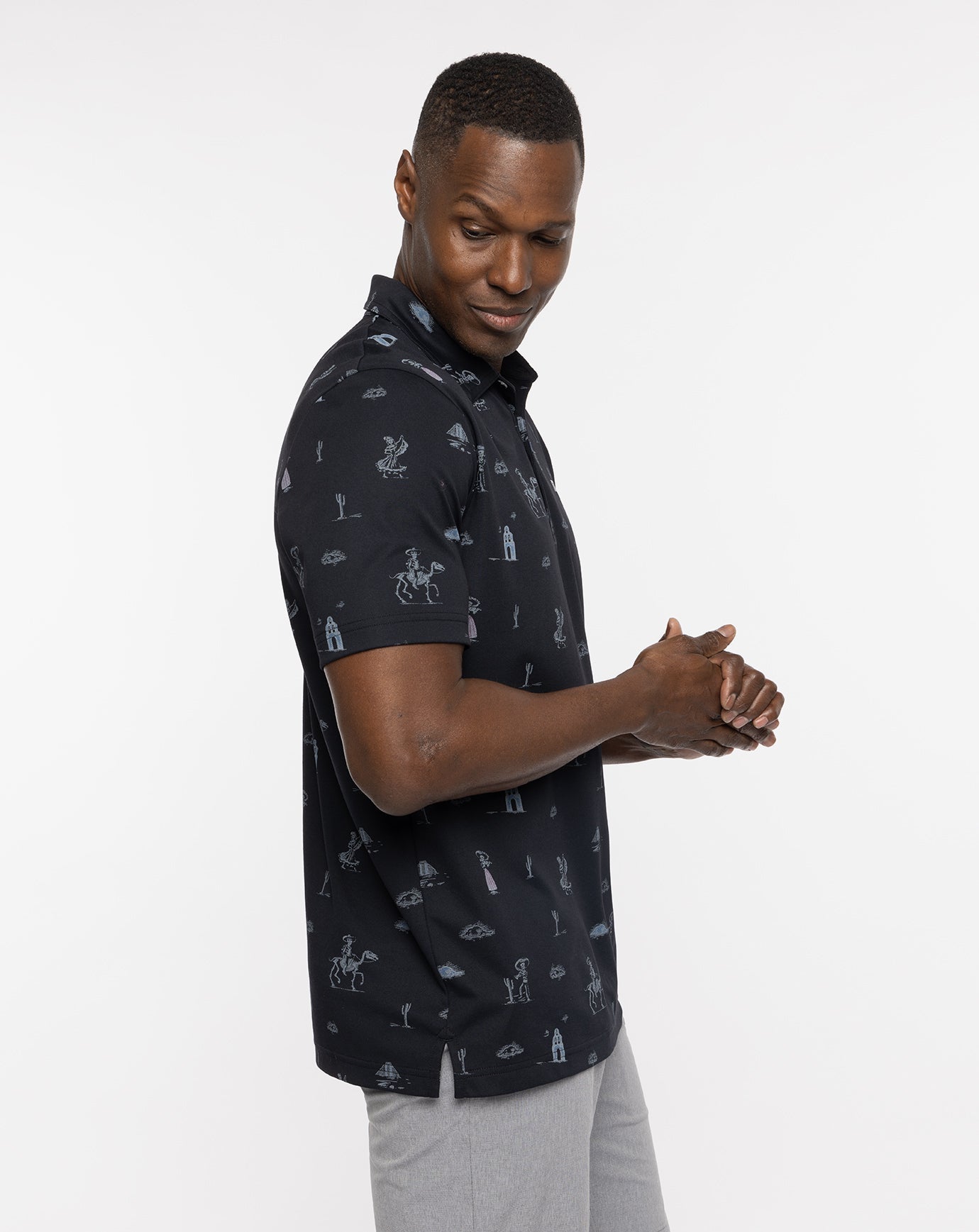 Acai Palm Polo Men/Black