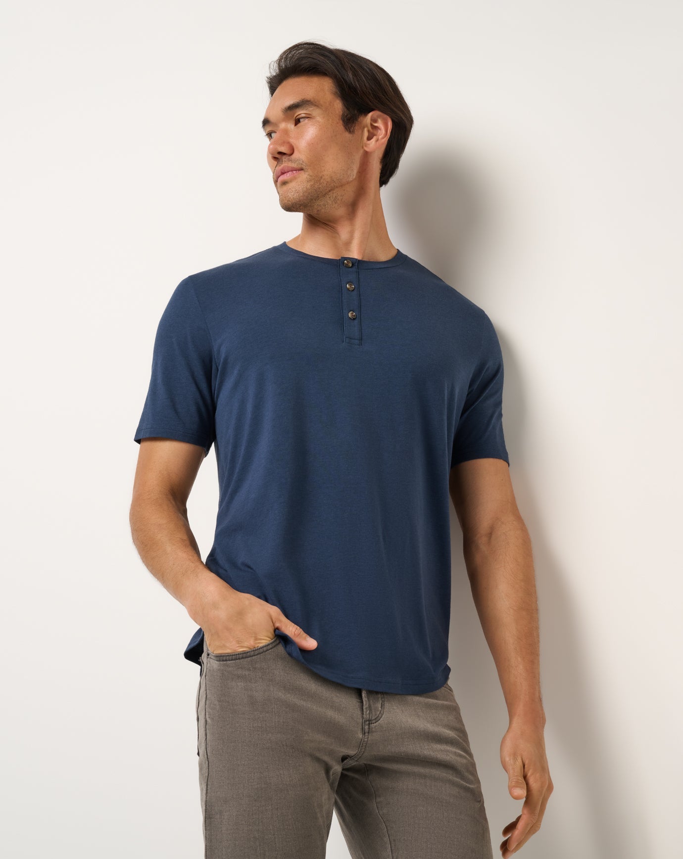 Cloud Henley Tee Men/Total Eclipse