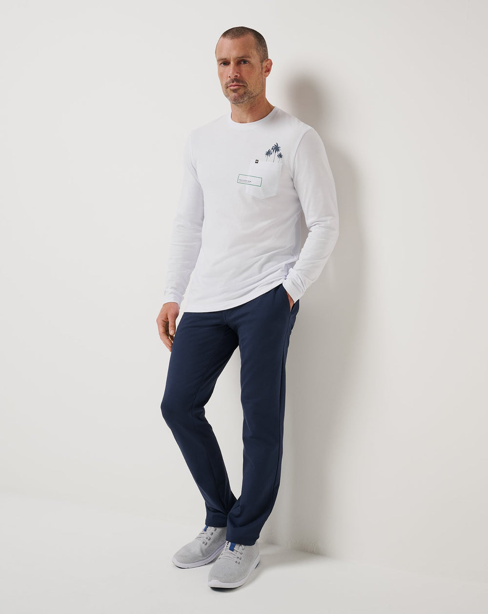 Reef Stop Long Sleeve Tee Men/White
