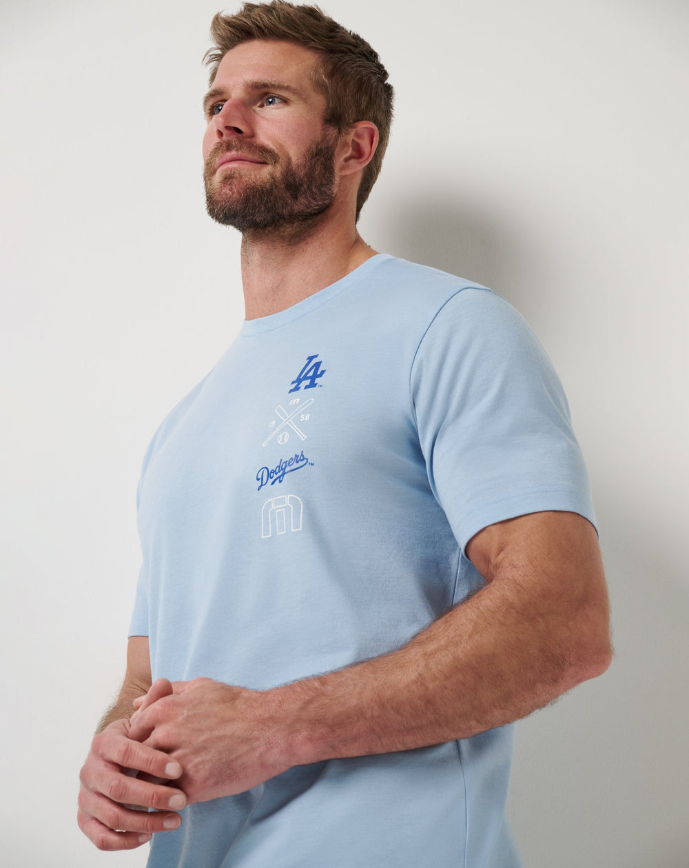 Los Angeles Dodgers Sunset Slam 2.0 Tee Men|Game Day|New/Heather Blue