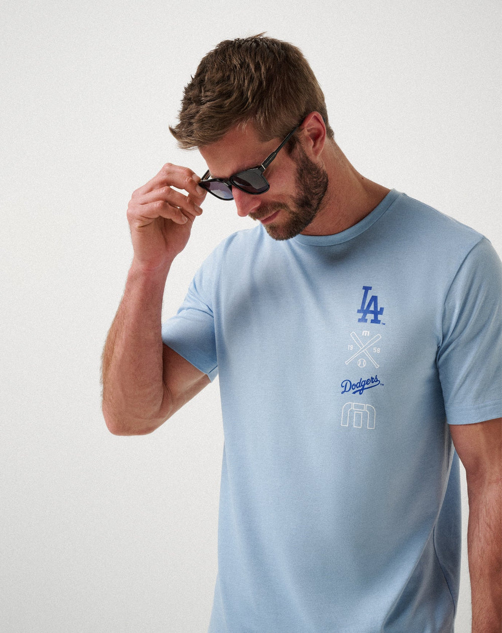Los Angeles Dodgers Sunset Slam 2.0 Tee Men|Game Day|New/Heather Blue
