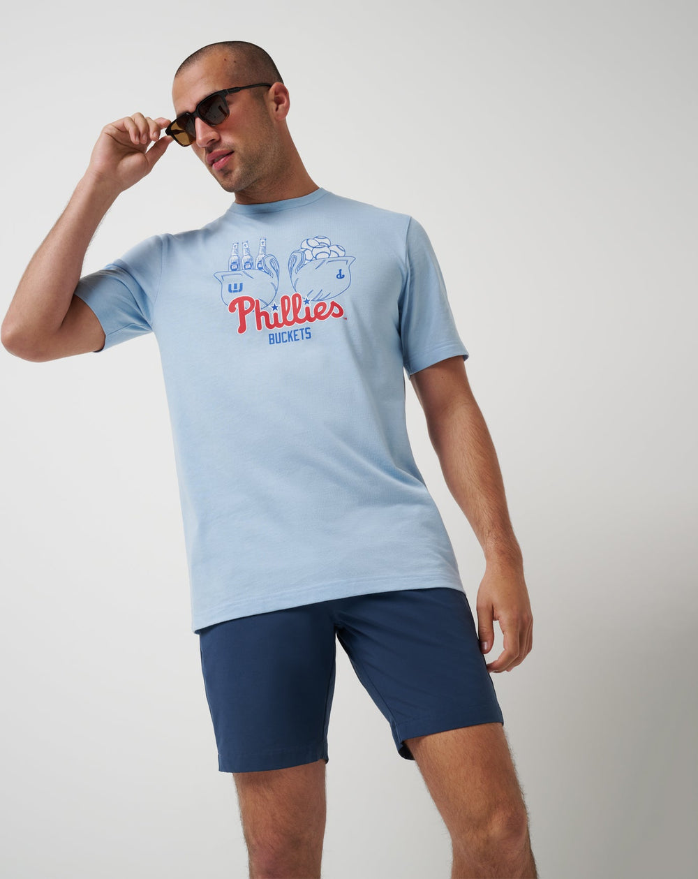 Philadelphia Phillies Strike Two Tee Men|Game Day|New/Heather Blue