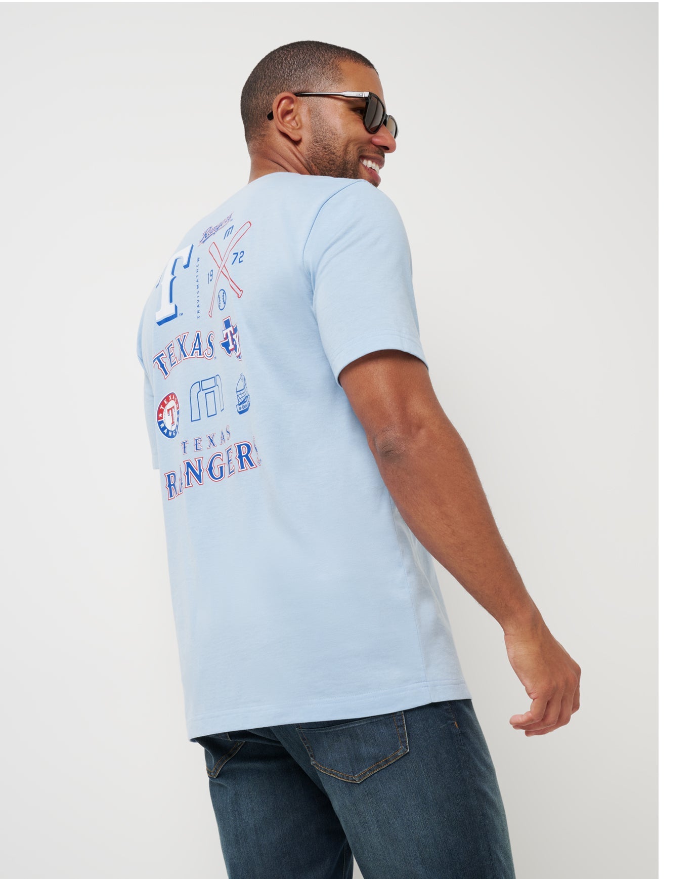Texas Rangers Friendly Rivalry Tee Men|New/Heather Blue