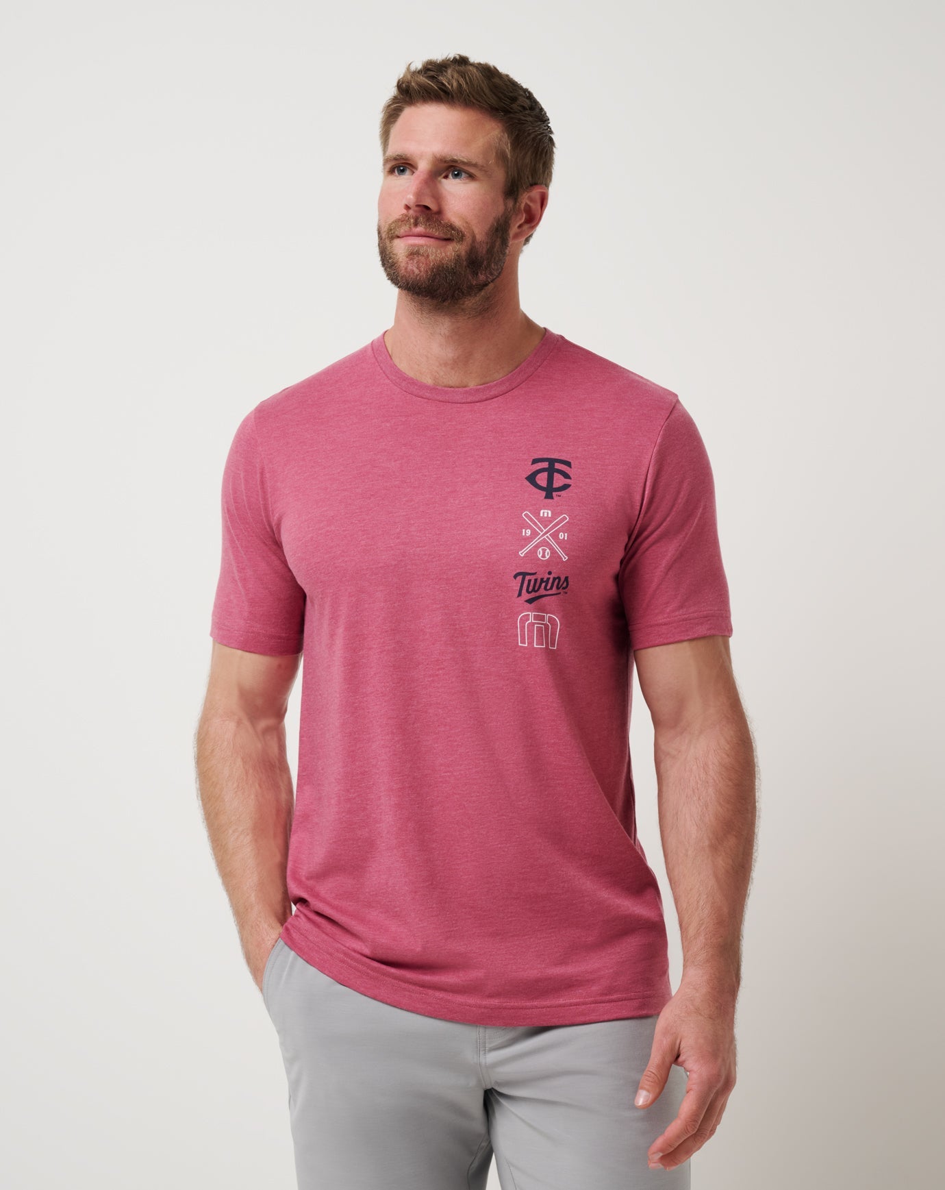 Minnesota Twins Sunset Slam 2.0 Tee Men|New/Heather Red
