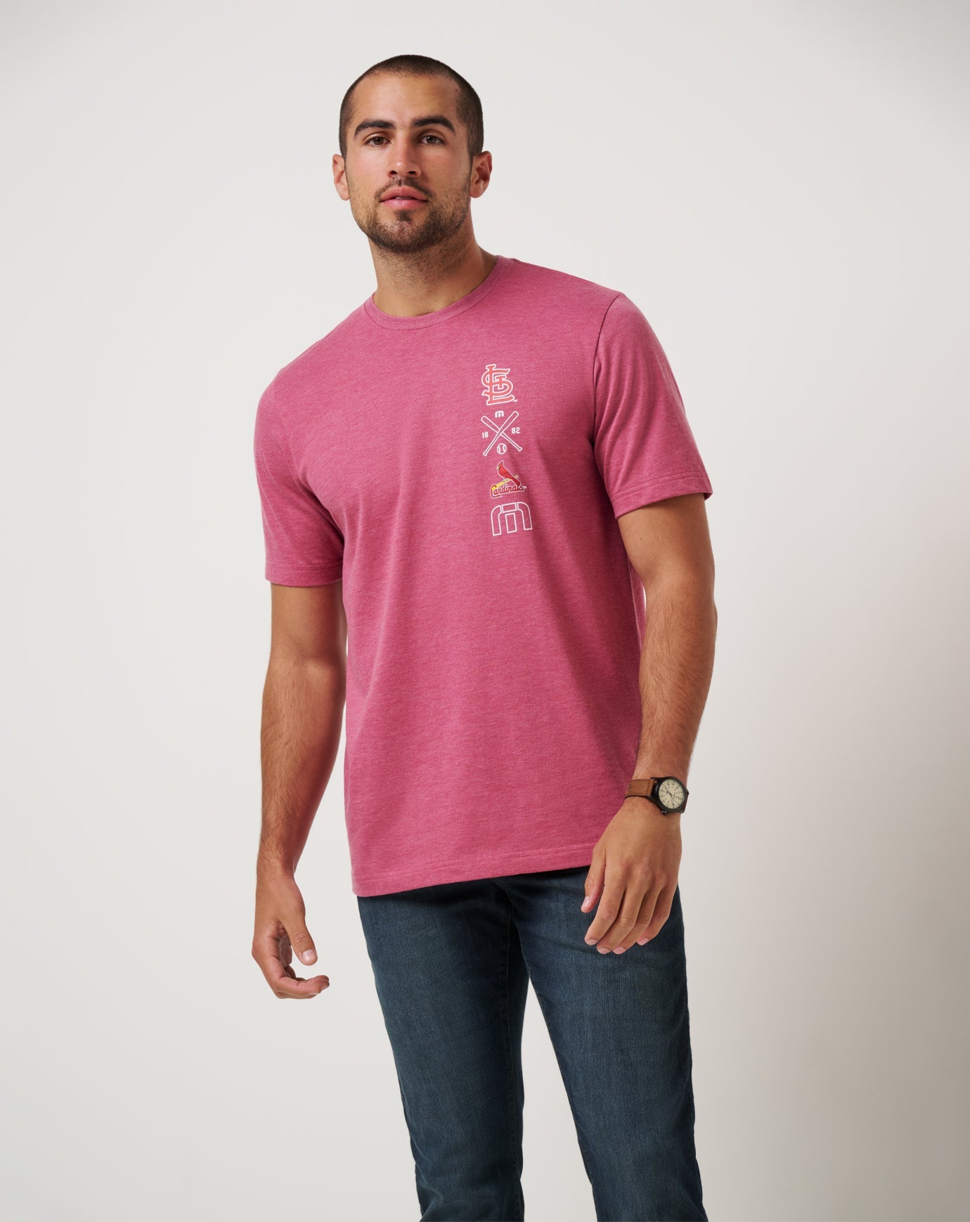 St Louis Cardinals Sunset Slam 2.0 Tee Men|New/Heather Red