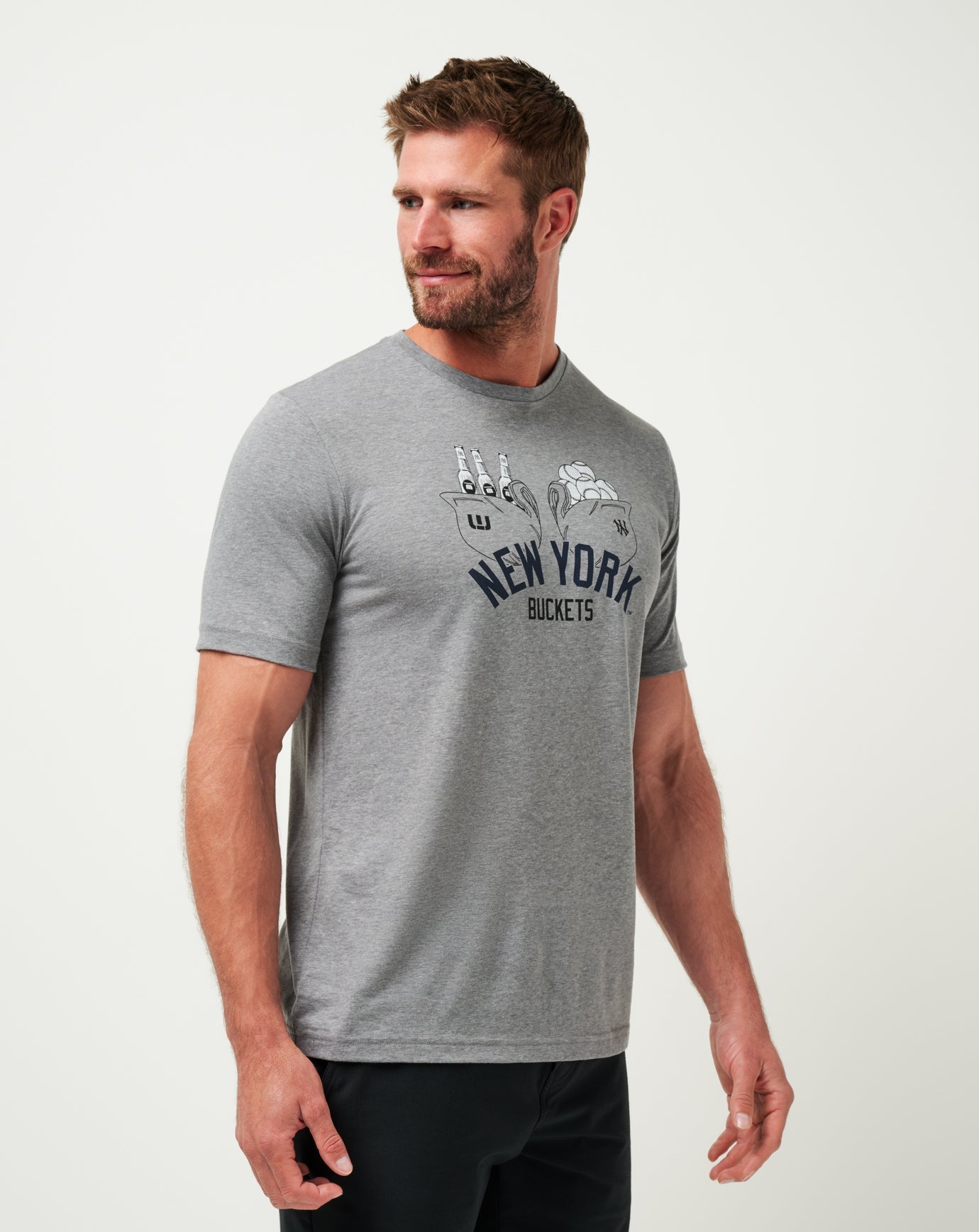 New York Yankees Strike One Tee Men|Game Day|New/Heather Grey