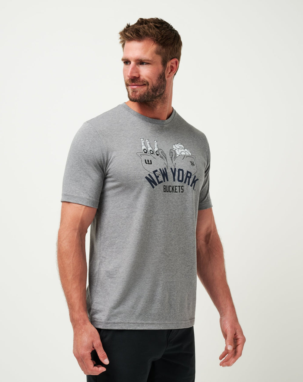 New York Yankees Strike One Tee Men|Game Day|New/Heather Grey