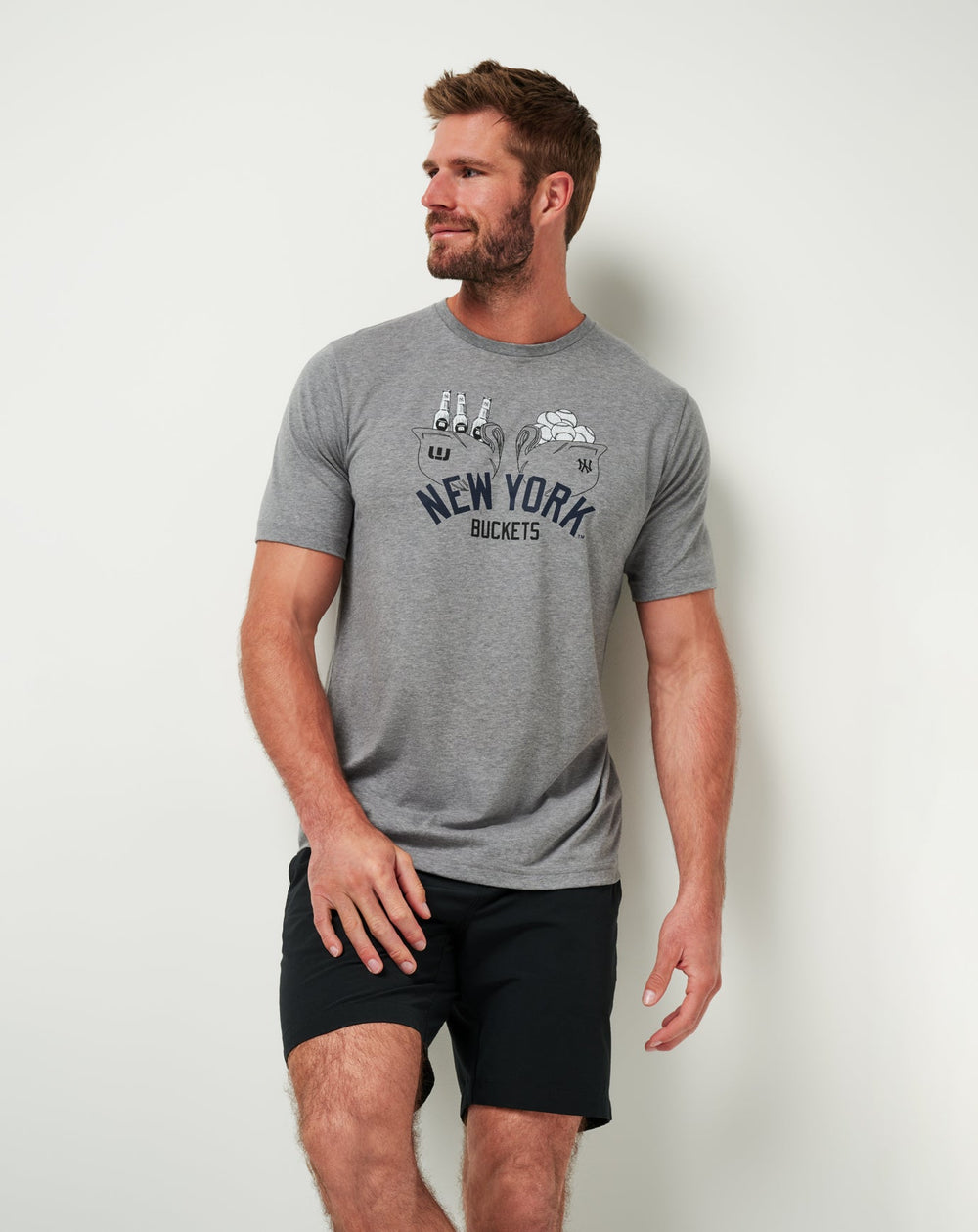 New York Yankees Strike One Tee Men|Game Day|New/Heather Grey