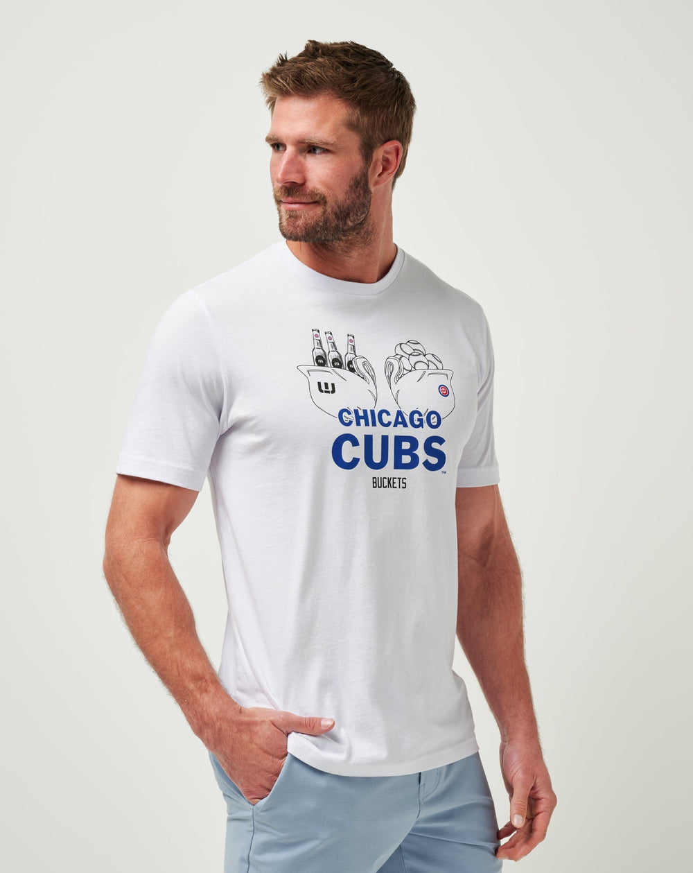 Chicago Cubs Strike One Tee Men|Game Day|New/White