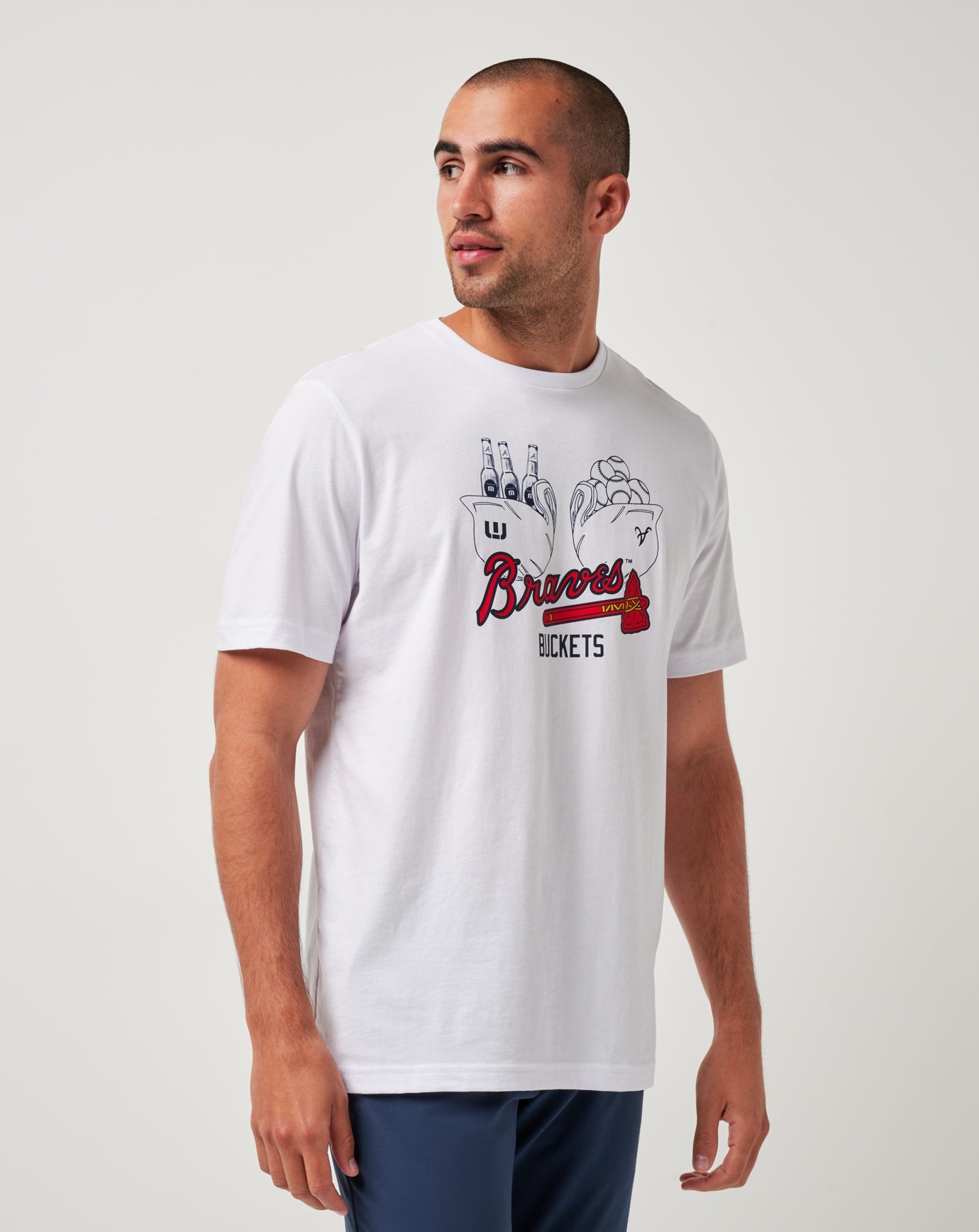 Atlanta Braves Strike One Tee Men|New/White