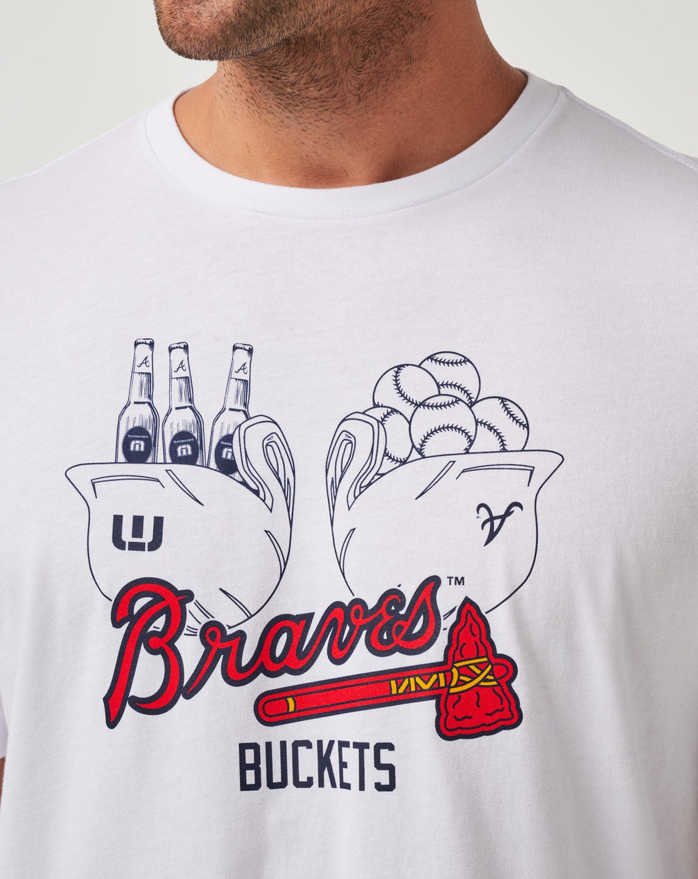Atlanta Braves Strike One Tee Men|New/White