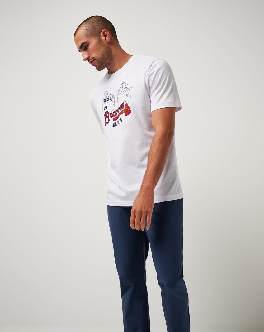 Atlanta Braves Strike One Tee Men|New/White