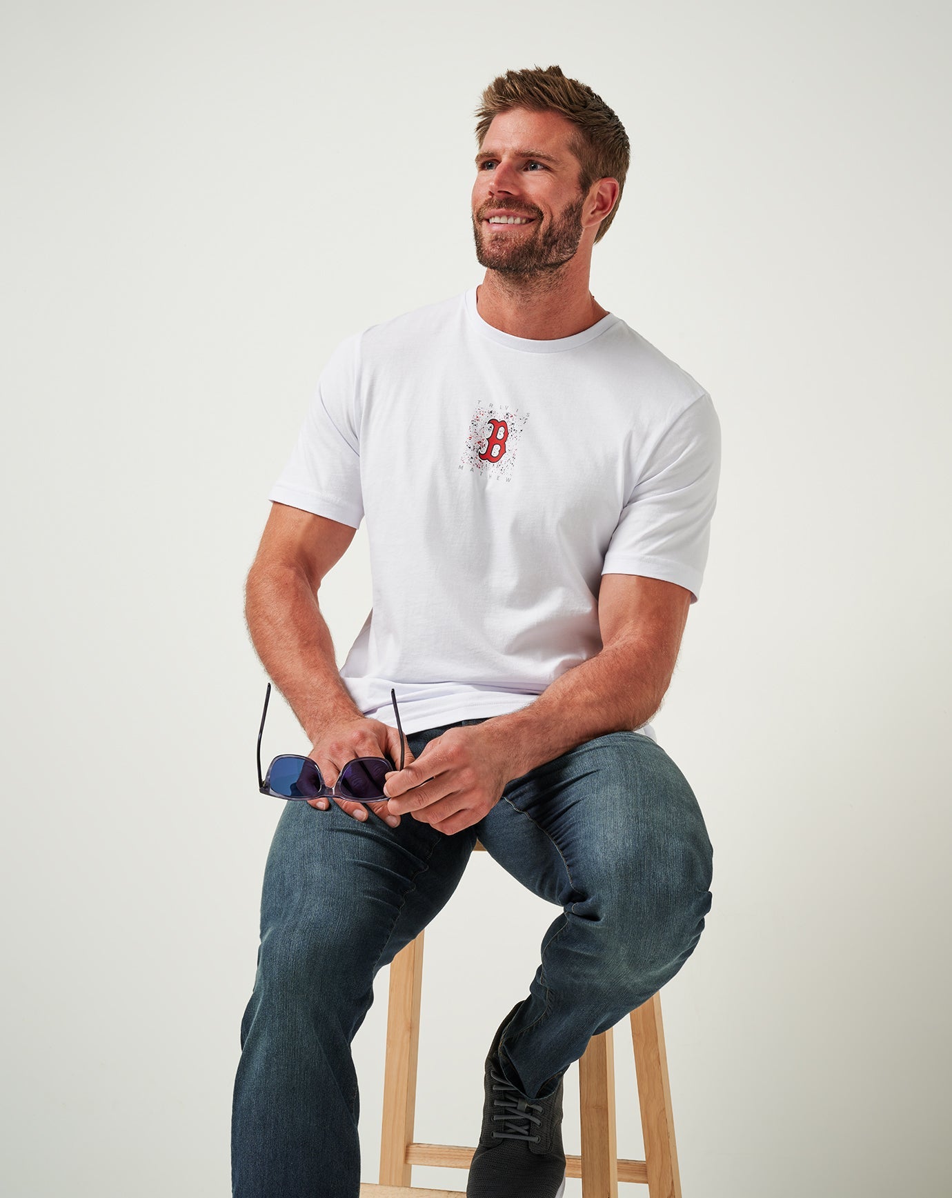 Boston Red Sox In The Dugout Tee Men|Game Day|New/White