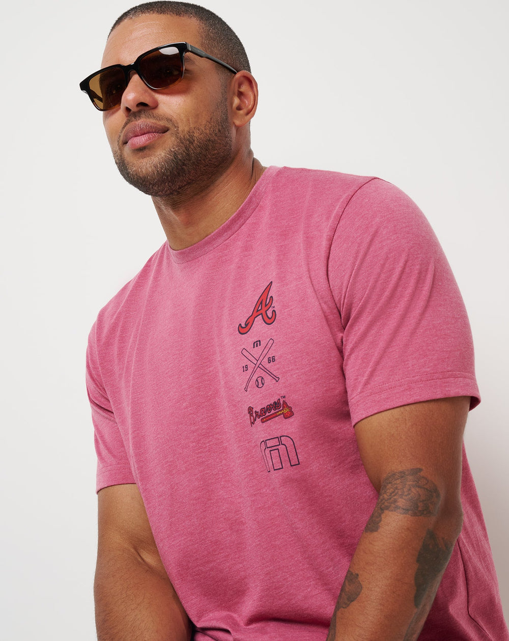 Atlanta Braves Sunset Slam 2.0 Tee Men|New/Heather Red