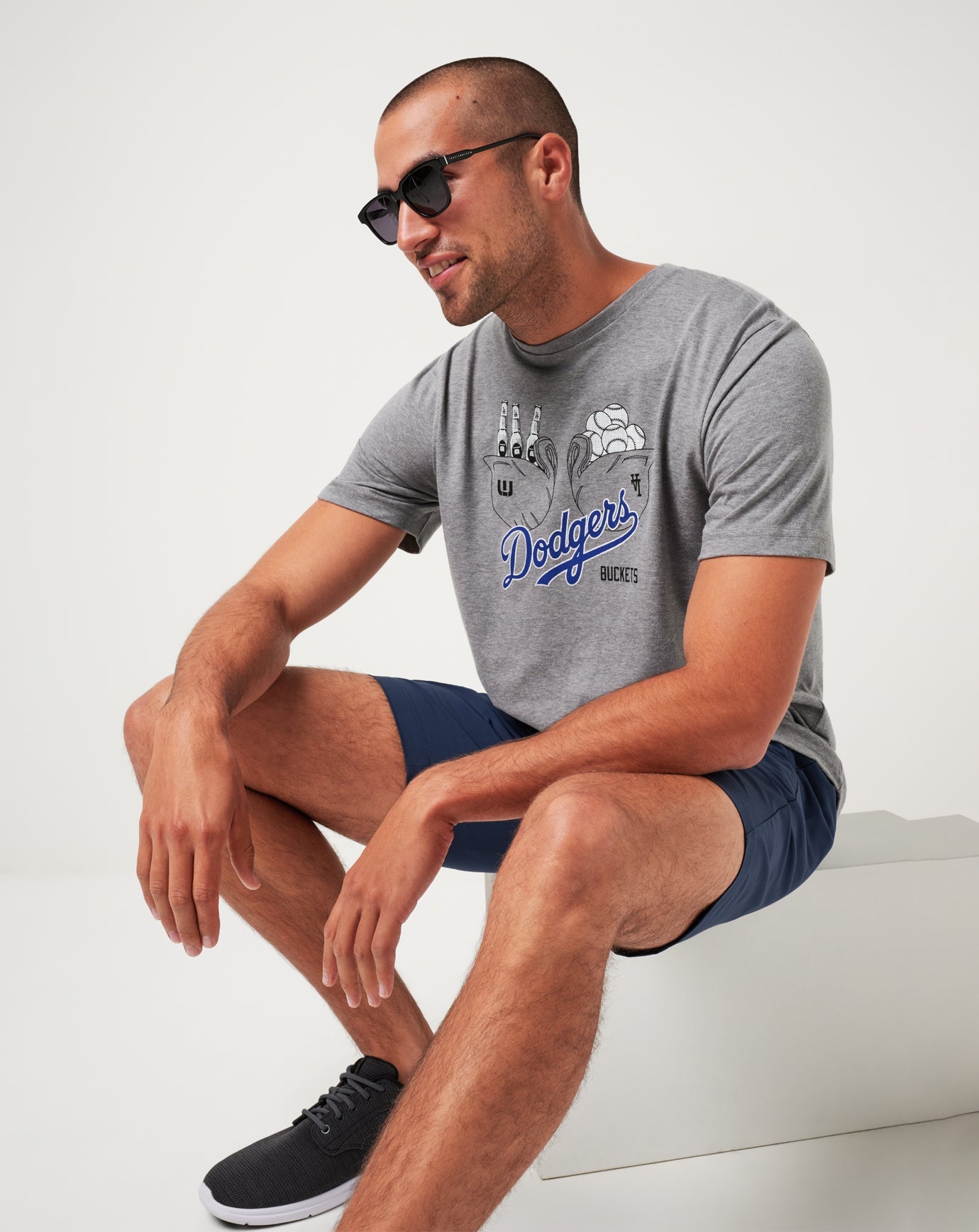 Los Angeles Dodgers Strike One Tee Men|Game Day|New/Heather Grey