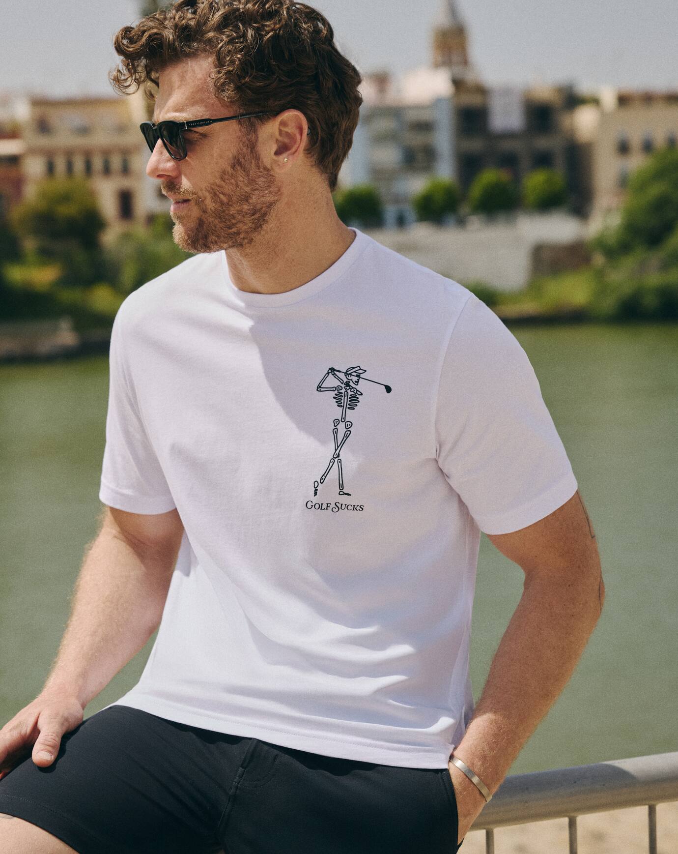Golf Sucks Tee Men/White
