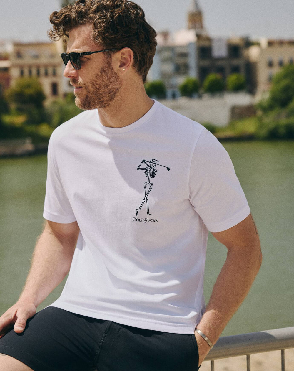 Golf Sucks Tee Men/White