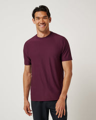First Day Active Tee Men/Mauve Wine