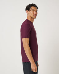 First Day Active Tee Men/Mauve Wine