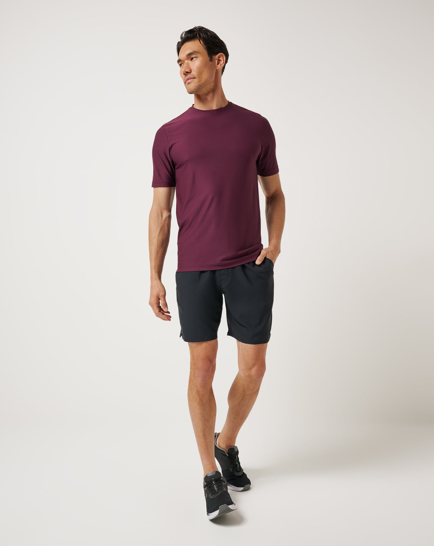 First Day Active Tee Men/Mauve Wine