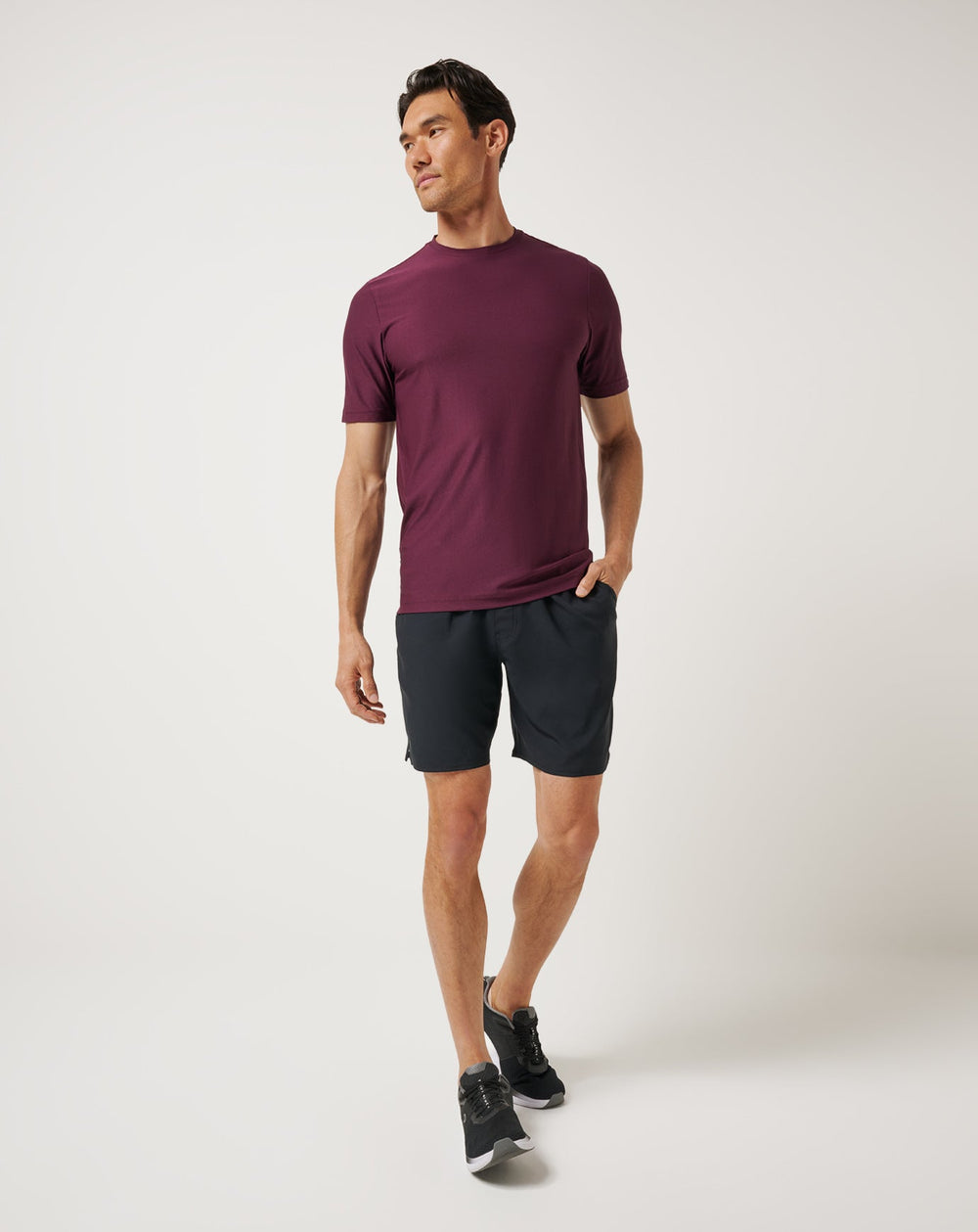 First Day Active Tee Men/Mauve Wine