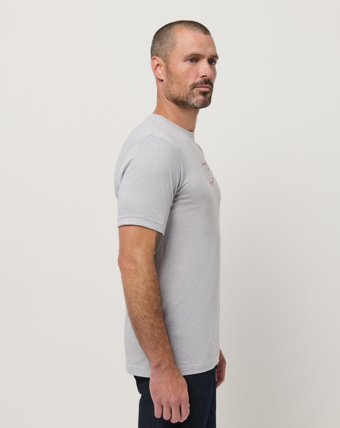 Short Layover Tee Men/Heather Light Grey