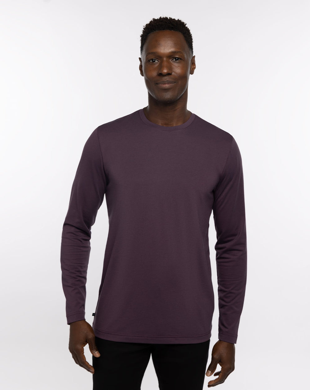 The Crew Long Sleeve Tee Men/Mauve Wine/Blue Nights