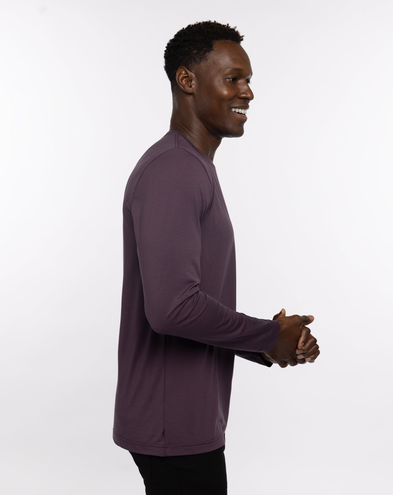 The Crew Long Sleeve Tee Men/Mauve Wine/Blue Nights